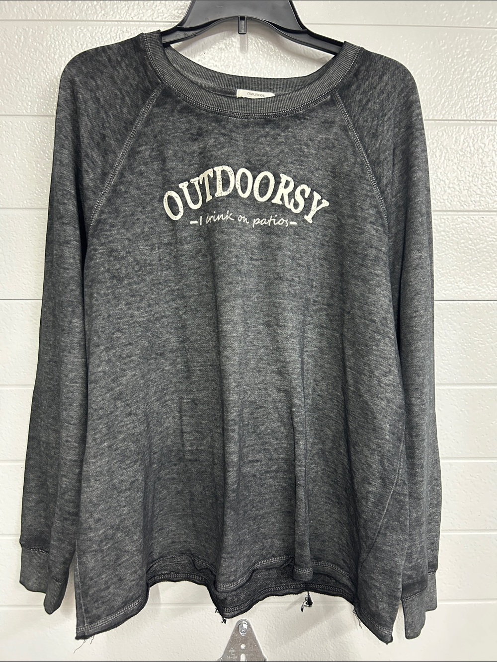 Maurices Charcoal 'Outdoorsy' Scoop Neck Sweater